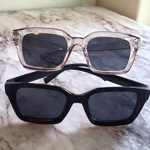 Stylish Black and Clear Sunglasses 2 Pack Set